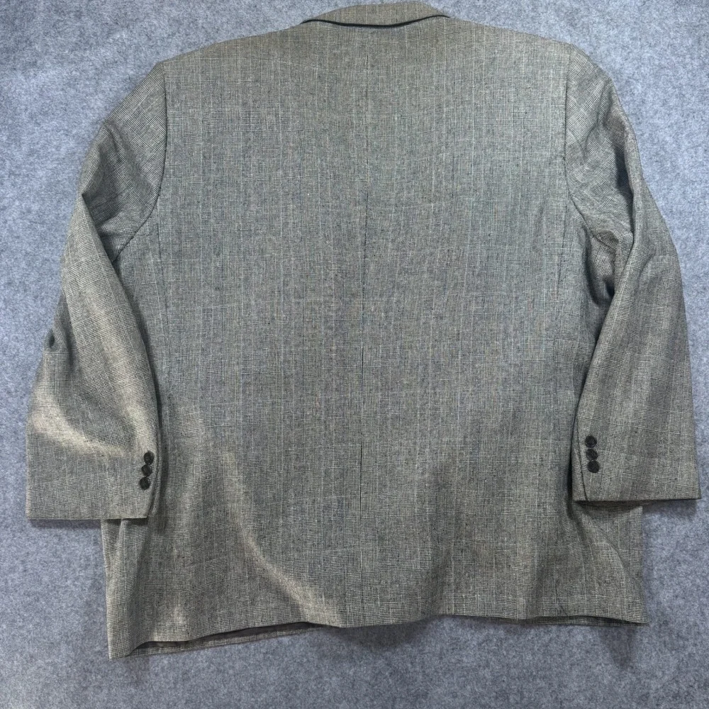 Fratelli Rome New York Sport Coat XL Gray Plaid 100% Silk Blazer